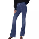 High-Waisted Flared Jeans with Soft Wash for Women