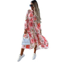 Chic Women's Long Sleeve Shirt Dress with Adjustable Waist