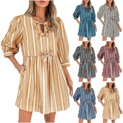 Women's Striped Summer Dress with Flattering Fit