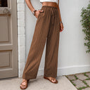Women's Elastic Waistband Pants with Side Pockets