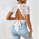Lace Sleeve Women's Bodysuit - Chic Style
