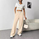 Elastic Waist Loose Fit Women's Leisure Pants