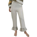 Fluffy Ruffled Hem Culottes for Women