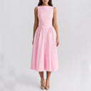 Flared Cocktail Dress with Waist Accents for Women