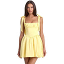 Women's Dress with Ribbons and Waist Design
