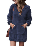 Women's Hooded Fleece Dress with Pockets