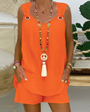 Open Shoulder Women's Summer Dress with Decorative Loops