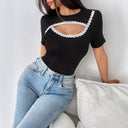Floral Cut-Out Women's Bodysuit Design