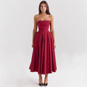 Stylish Off-Shoulder Women's Maxi Dress with Flowy Hem