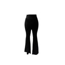 High-Waisted Flared Trousers with Elastic Waistband for Women