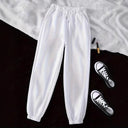 Women's Chic Elastic Waist Leisure Pants with Pockets