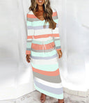 Women's V-Neck Beach Dress with Convenient Pockets