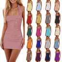 Chic Mini Dress with Square Neckline & Spaghetti Straps