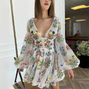 Chic Floral Stripe Women's Dress