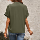 Chic Short Sleeve Blouse with Trendy Pockets