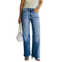 Trendy Women's High-Waist Wide-Leg Jeans