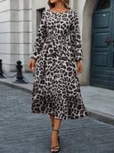 Stylish Women's Animal Print Maxi Dress