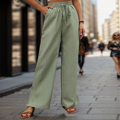 Chic Women's Wide Leg Pants with Adjustable Drawstring