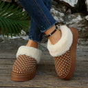 Chic Fluffy Slippers with Glitter Accents and Cozy Lining