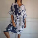 Floral-Designed Women's Hooded Dress