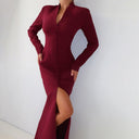Chic Maxi Dress with Button Placket Design