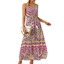 Floral Print Maxi Dress with Adjustable Bandeau