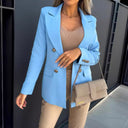 Chic Women's Double Button Blazer with Tailored Cut