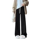 High-Waisted Knit Trousers with Stylish Tie Band