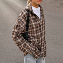 Women’s Checkered Flannel Shirt with Chic Design and Stylish Sleeves