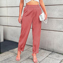 Chic High-Waist Trousers with Pleat Design for Women