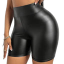 Chic Women's High-Waisted Faux Leather Shorts