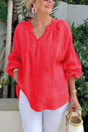 Stylish Women's Blouse with Smock Sleeves