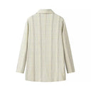 Chic Women's Checked Blazer Jacket