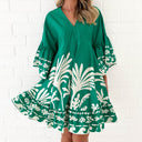 Floral Print Women's Dress with Statement Sleeves