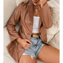 Chic Faux Leather Blazer Jacket for Women
