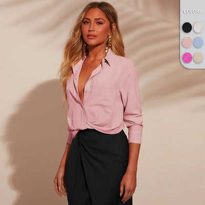 Chic Women's Loose-Fit V-Neck Blouse