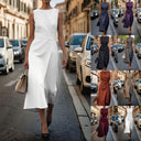 Flowing Maxi Dress with Waist Belt for Women