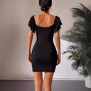 Chic V-Neck Mini Dress with Ruffle Accents