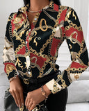 Chic Women's Blouse with Chain Design