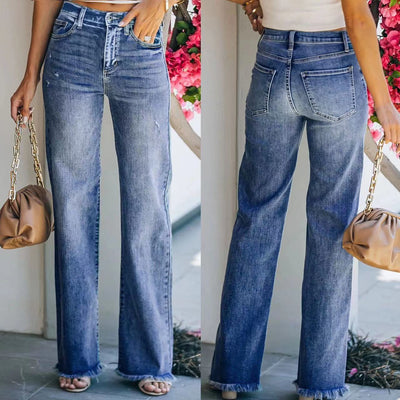 High-Waist Women's Classic Denim Jeans