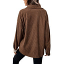Chic Women's Cord Blouse in Trendy Color Block