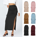 Chic Ruffled Long Wrap Skirt with Waist Tie
