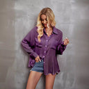 Chic Women's Blouse with Pockets in Airy Fabric