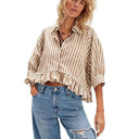 Ruffled Hem Women's Casual Blouse