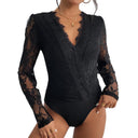 Romantic Lace Deep V-Neck Women's Bodysuit