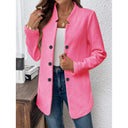 Textured Women's Blazer with Modern Button Accents