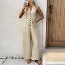 Chic Women's Harem Pants with Button Accents