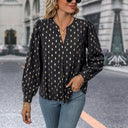 Chic V-Neck Graphic Pattern Blouse for Women