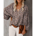 Women's V-Neck Blouse with Puff Sleeves