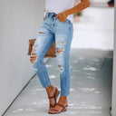 Trendy Women's Distressed Jeans with Modern Fit